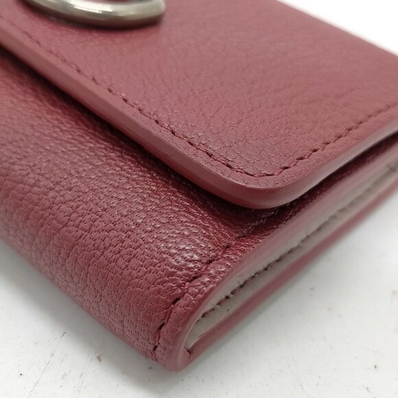 Burberry Wallet Red Leather 200-082425 - Picture 4 of 9